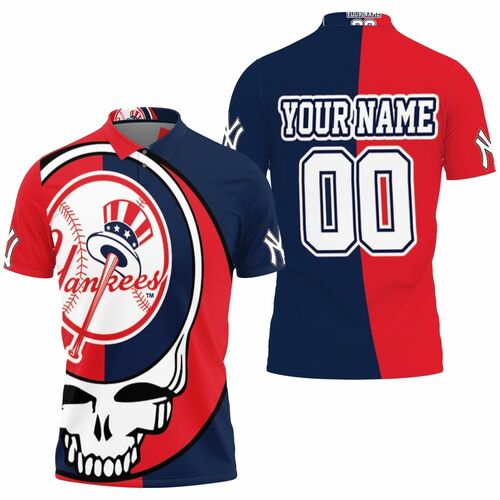 New York Yankees Grateful Dead Skull Bronx Bombers 3d Personalized 3D All Over Print Polo Shirt