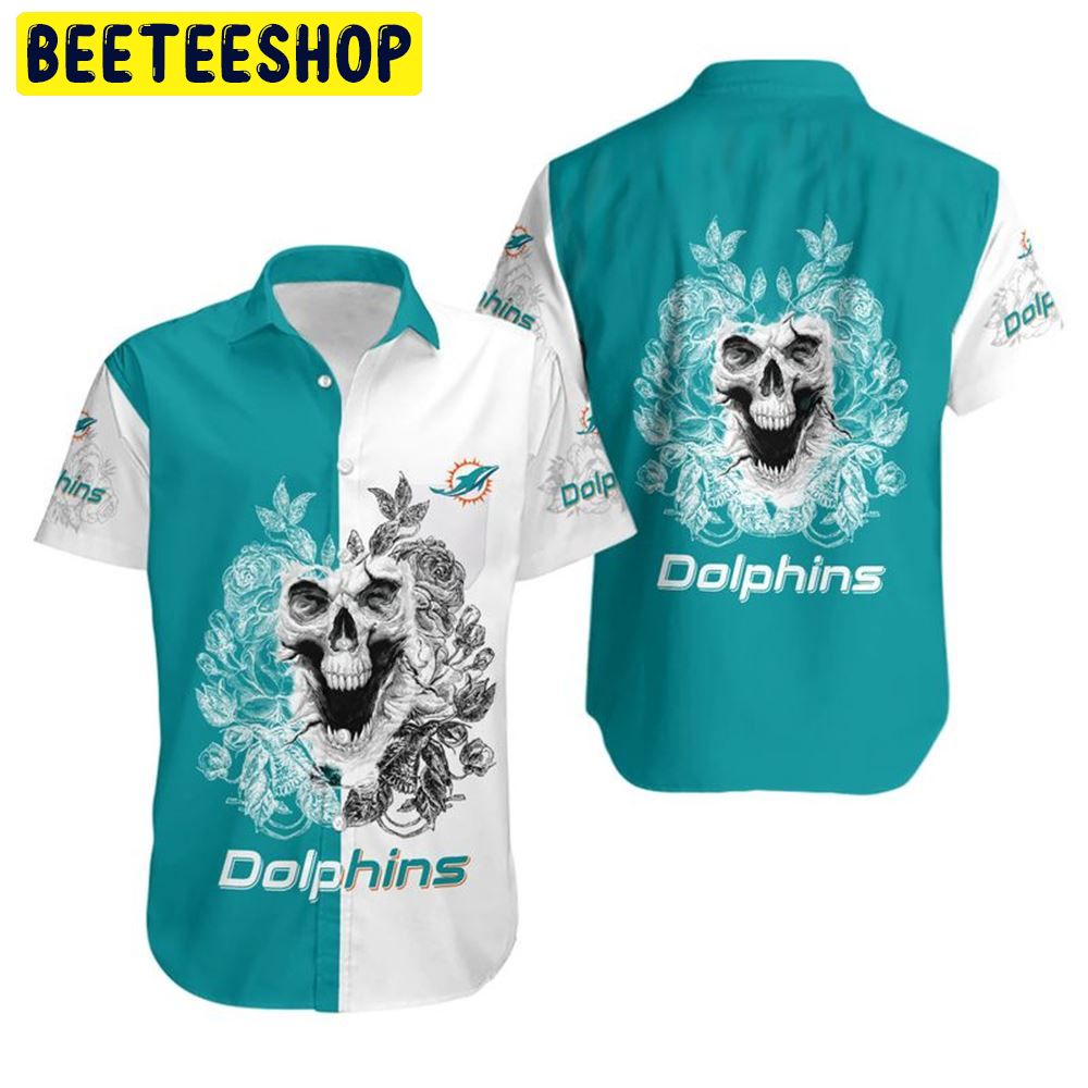 Nfl Miami Dolphins 3d Skull Hawaiian Shirt