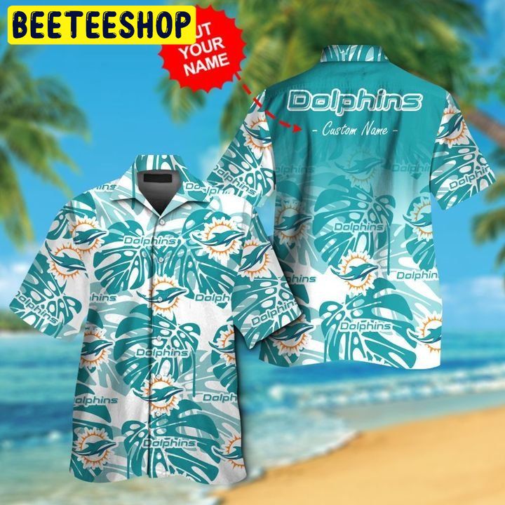 NFL Miami Dolphins Button Up Tropical Aloha 11 Hawaiian Shirt