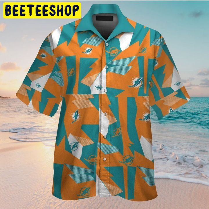 NFL Miami Dolphins Button Up Tropical Aloha 9 Hawaiian Shirt