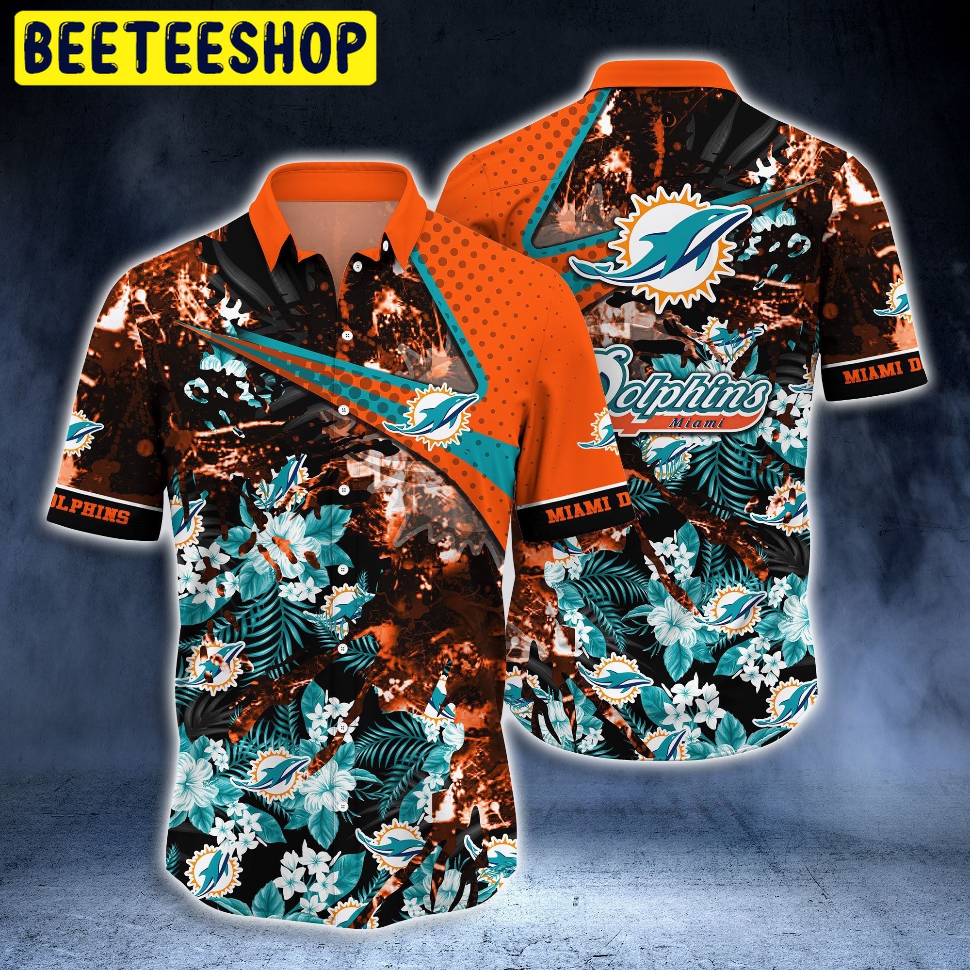 NFL Miami Dolphins Cool Floral Style Hot Trending Hawaiian Shirt