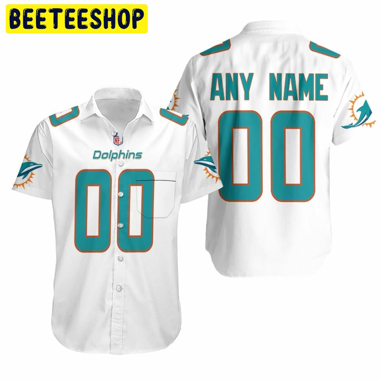 NFL Miami Dolphins Custom Your Name & Number Hawaiian Shirt