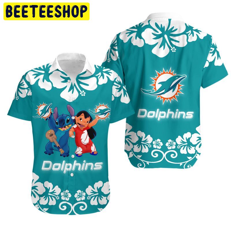 NFL Miami Dolphins Lilo & Stitch Summer Hawaiian Shirt