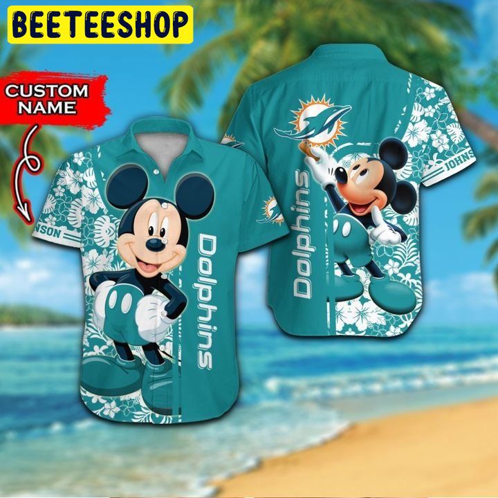 NFL Miami Dolphins Mickey Mouse Custom Tropical Aloha Hawaiian Shirt