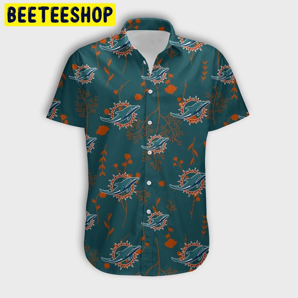 NFL Miami Dolphins Smart Leaves Hawaiian Shirt