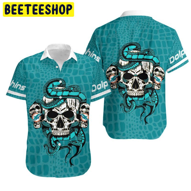 NFL Miami Dolphins Snake And Skull Hawaiian Shirt