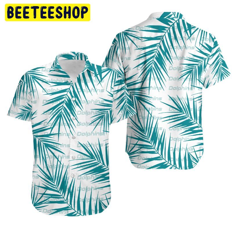 NFL Miami Dolphins Tropical Leaves Summer Hawaiian Shirt