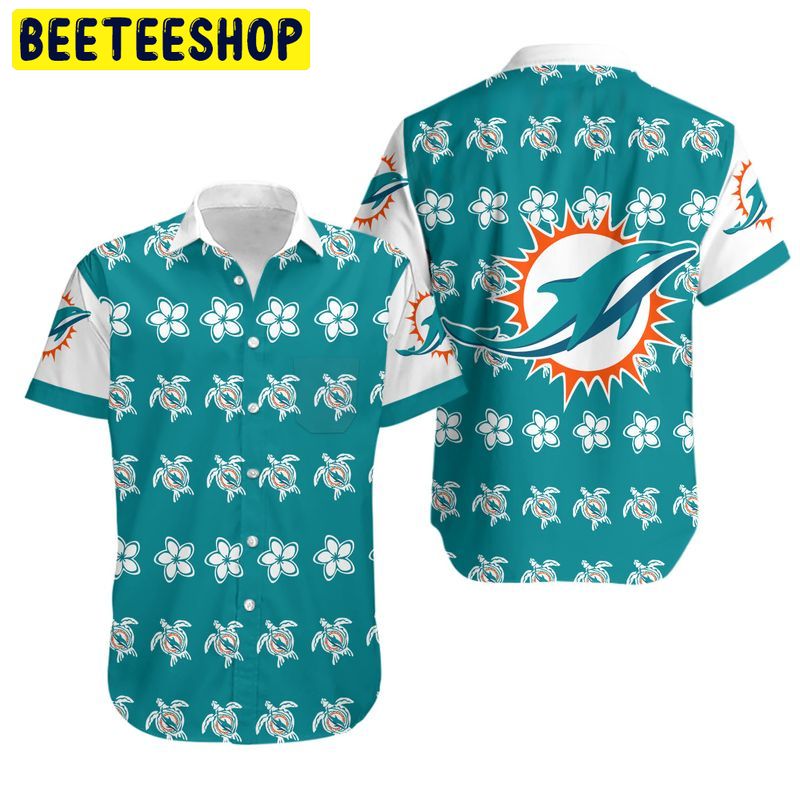 NFL Miami Dolphins Turtle and Flower Summer Hawaiian Shirt