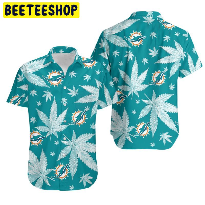 NFL Miami Dolphins Weed Pattern Summer Hawaiian Shirt