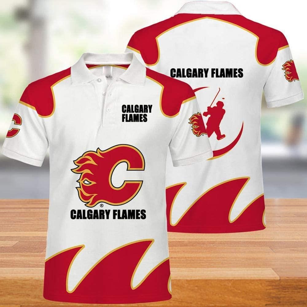 NHL Calgary Flames 3d Print Casual Summer Short Top Branding Trends 3D Polo Shirt