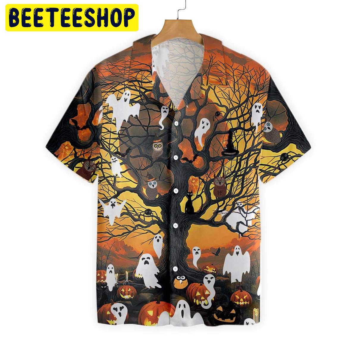 Night Of Pumpkin & Ghost Trending Hawaiian Shirt