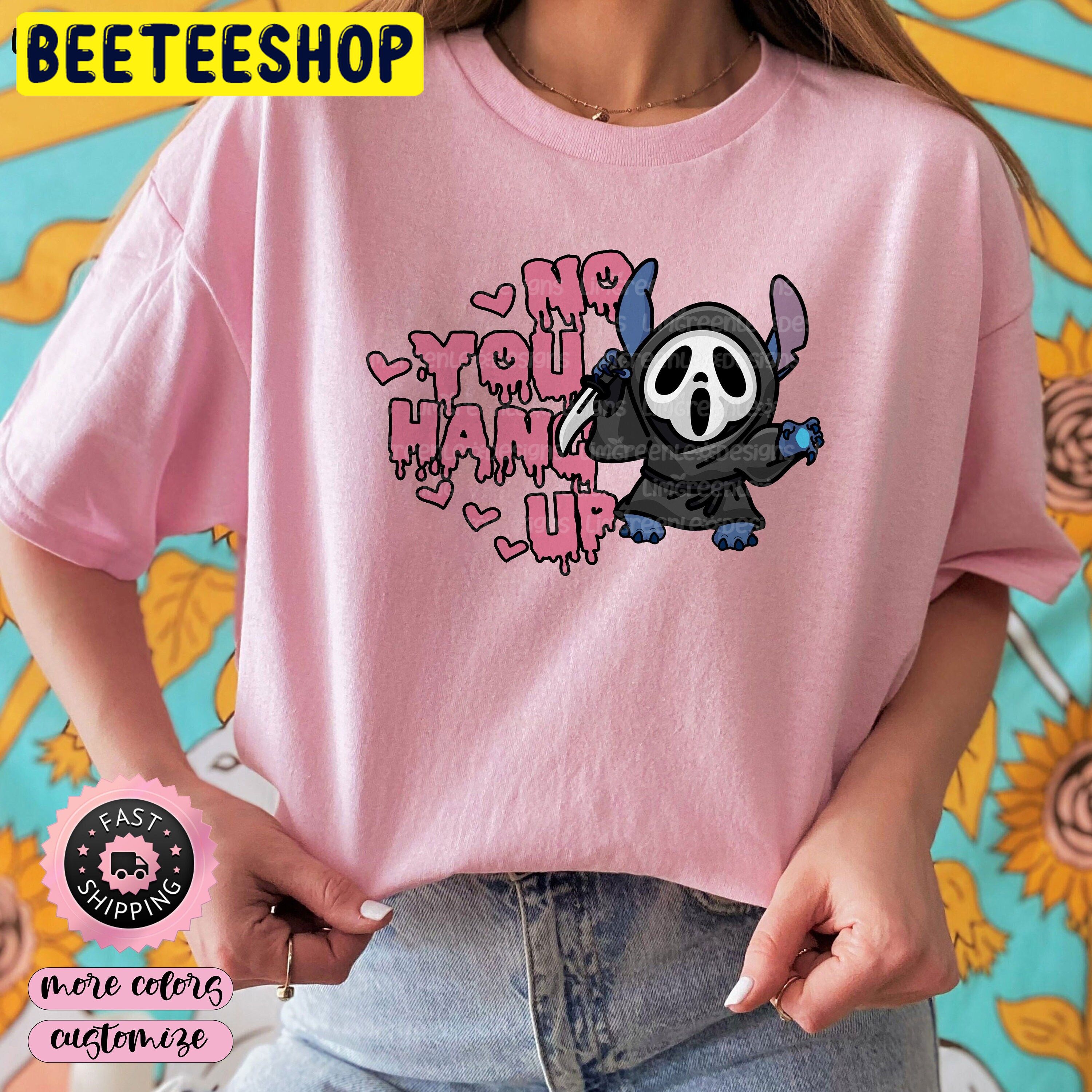 No You Hang Up Ghostface X Stitch Halloween Trending Unisex Shirt