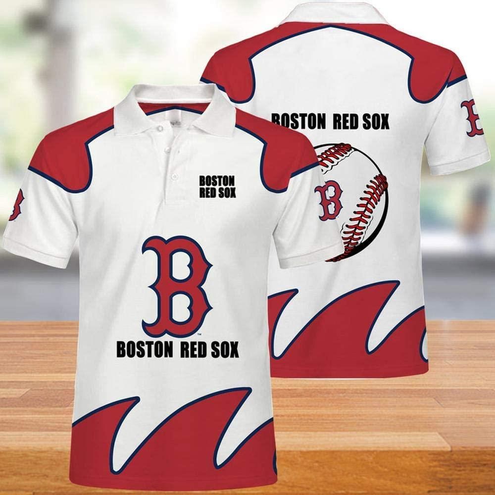 NRL Boston Red Sox 3d Print Casual Summer Short Top Branding Trends 3D Polo Shirt