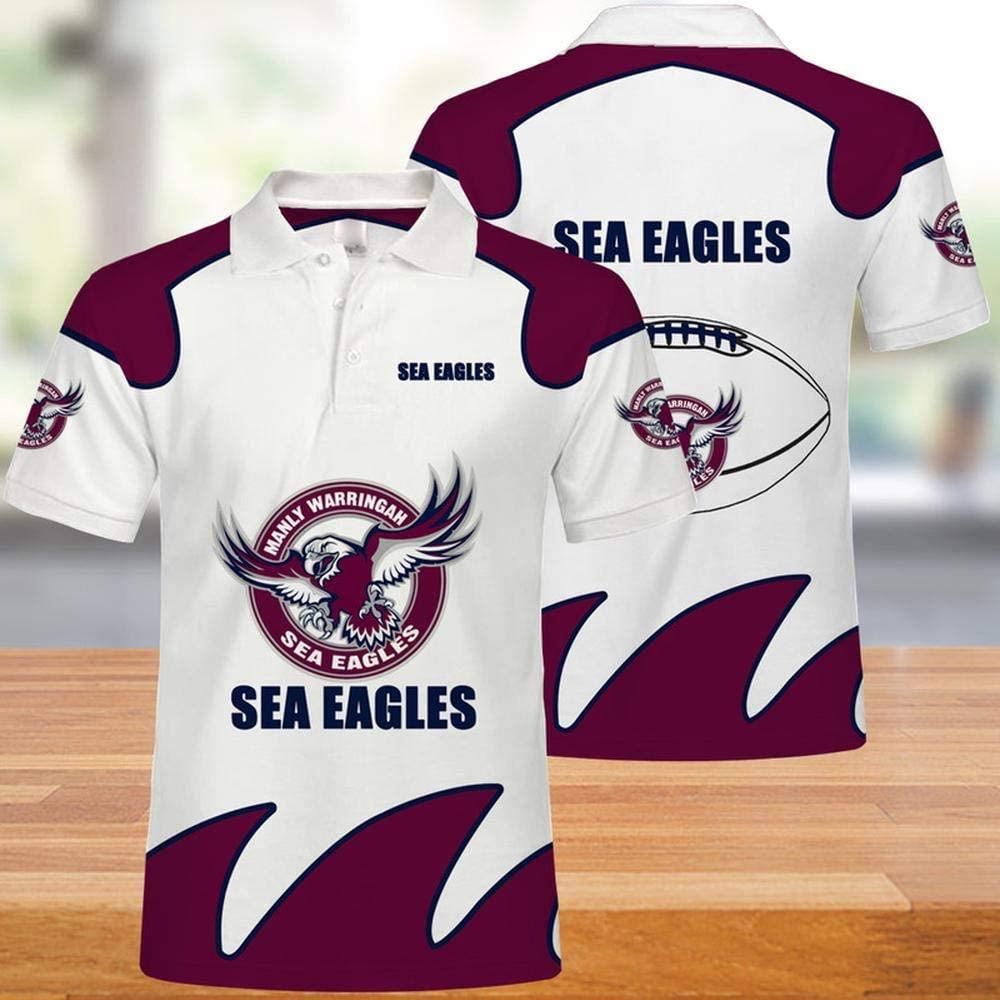 NRL Manly-warringah Sea Eagles 3d Print Casual Summer Short Top Branding Trends 3D Polo Shirt