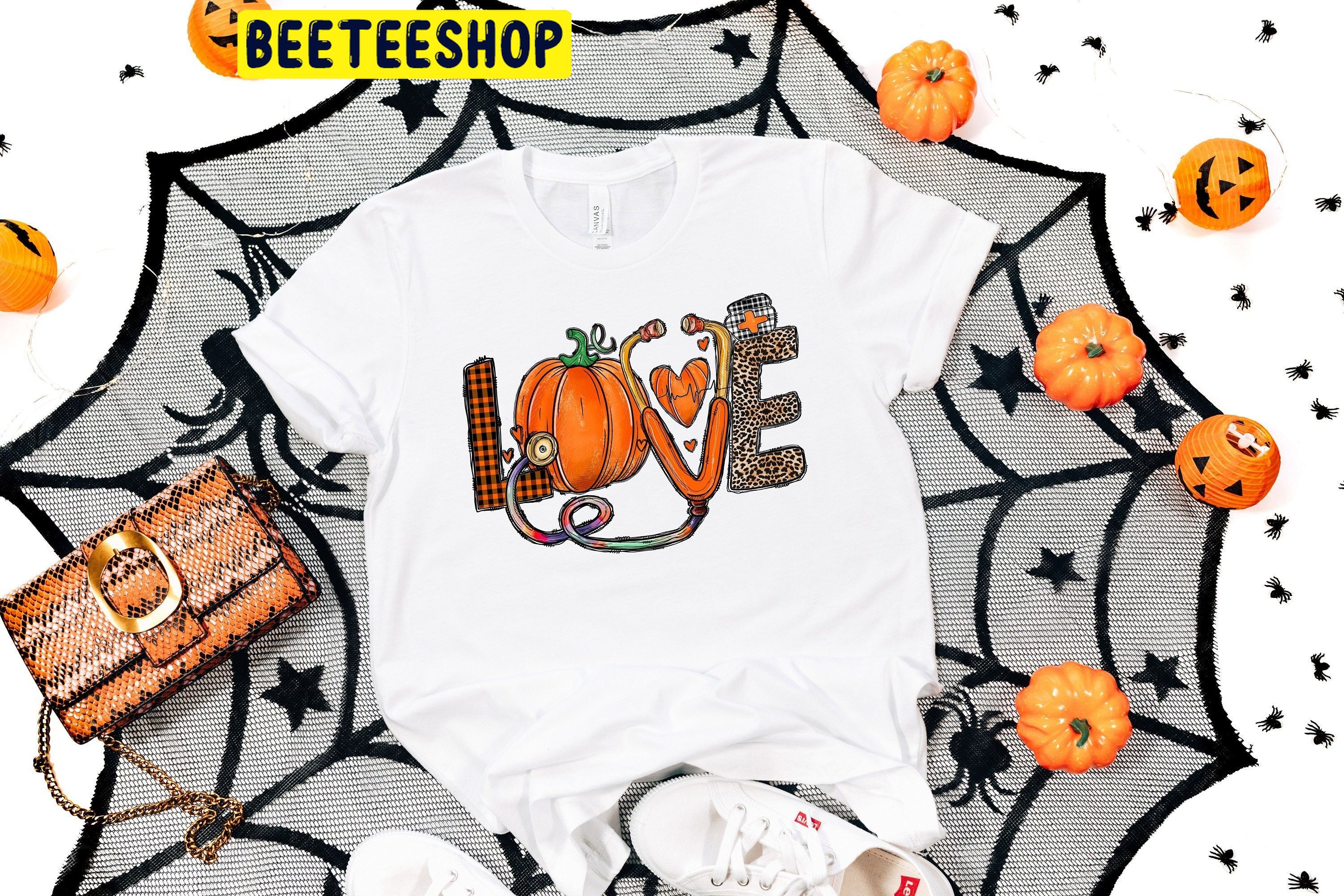 Nurse Love Pumpkin Halloween Trending Unisex Shirt