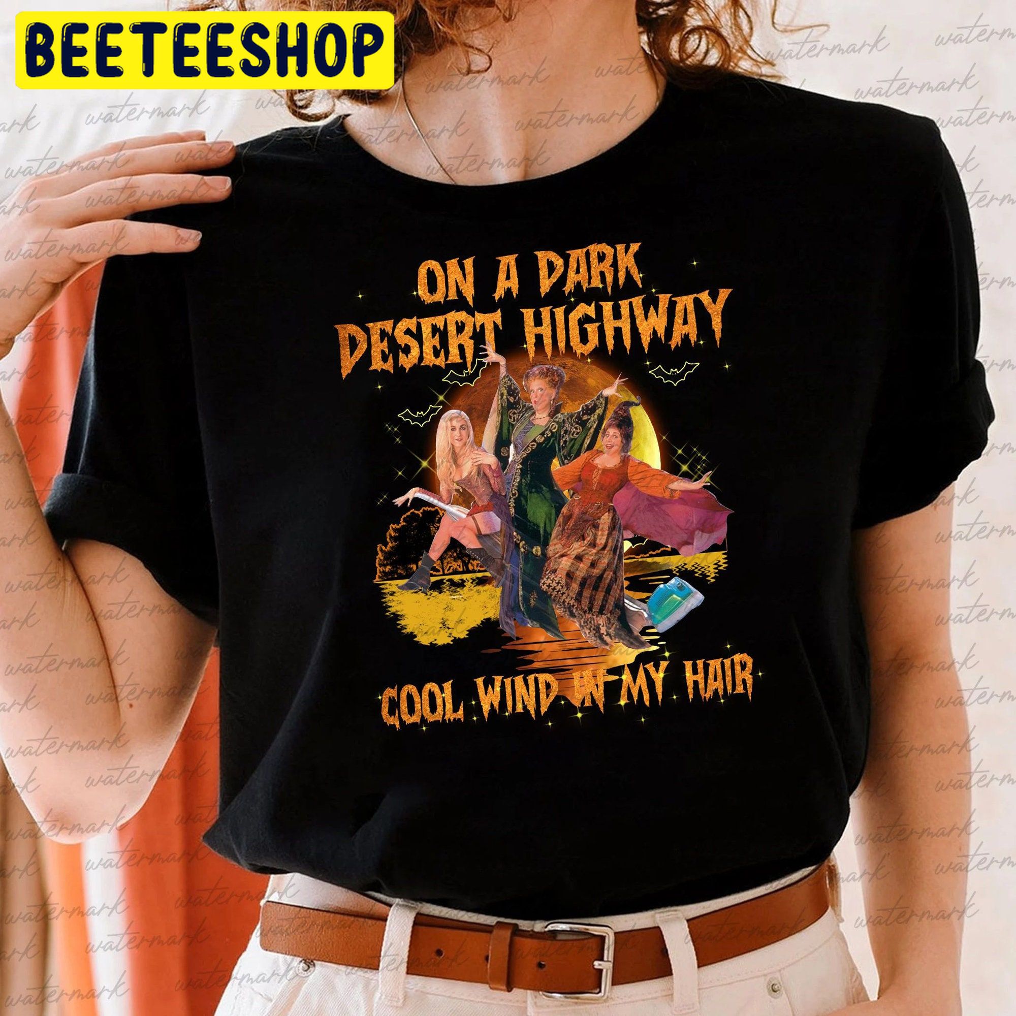 On A Dark Desert Highway Cool Wind In My Hair Disney Hocus Pocus Trending Unisex Shirt