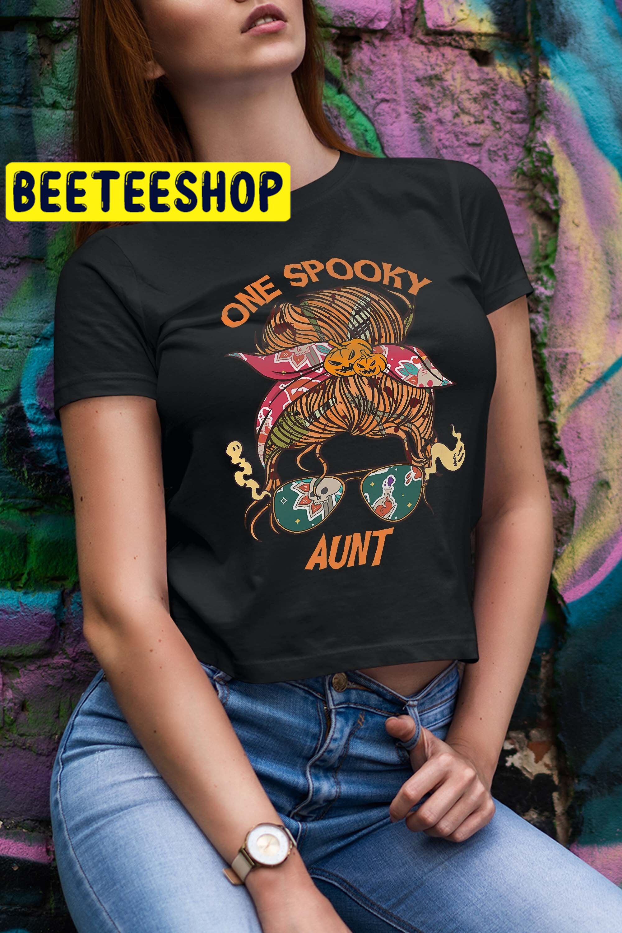 One Spooky Aunt Bandana Halloween Trending Unisex Shirt