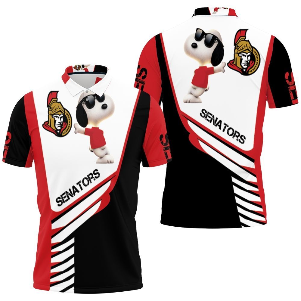 Ottawa Senators Snoopy For Fans 3D All Over Print Polo Shirt