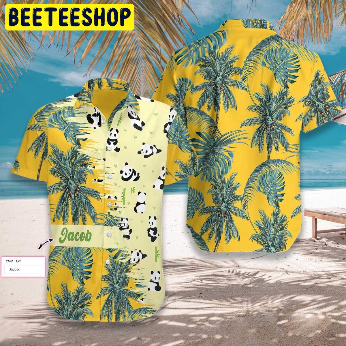 Panda Yellow Tropical Personalized Trending Hawaiian Shirt