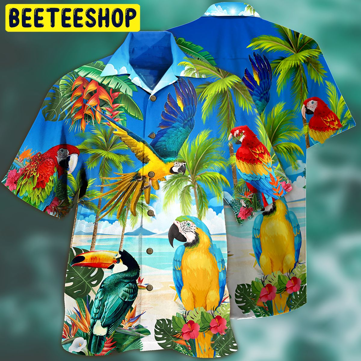 Parrots High By The Beach Trending Hawaiian Shirt