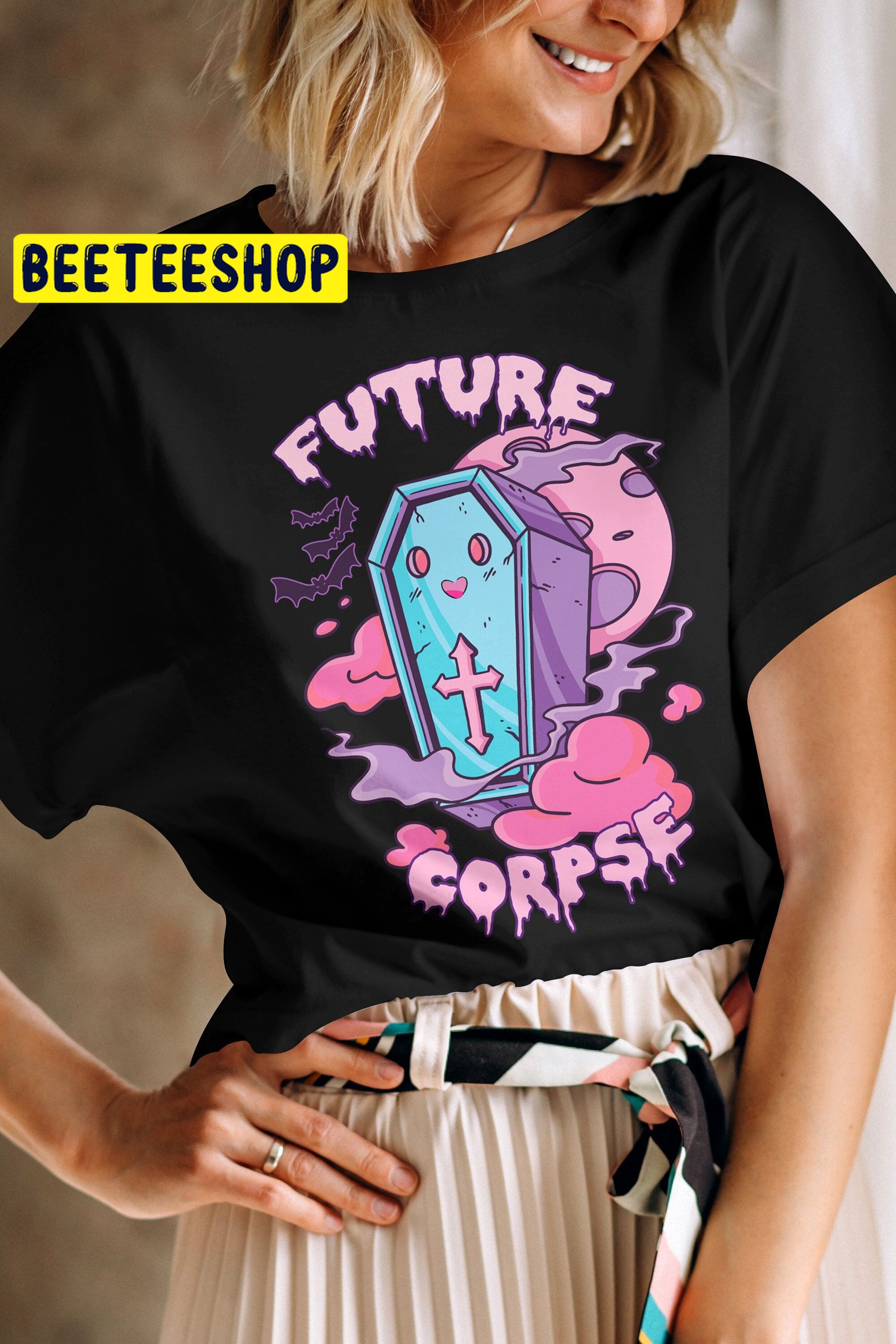 Pastel Goth Coffin Future Corpse Halloween Trending Unisex Shirt