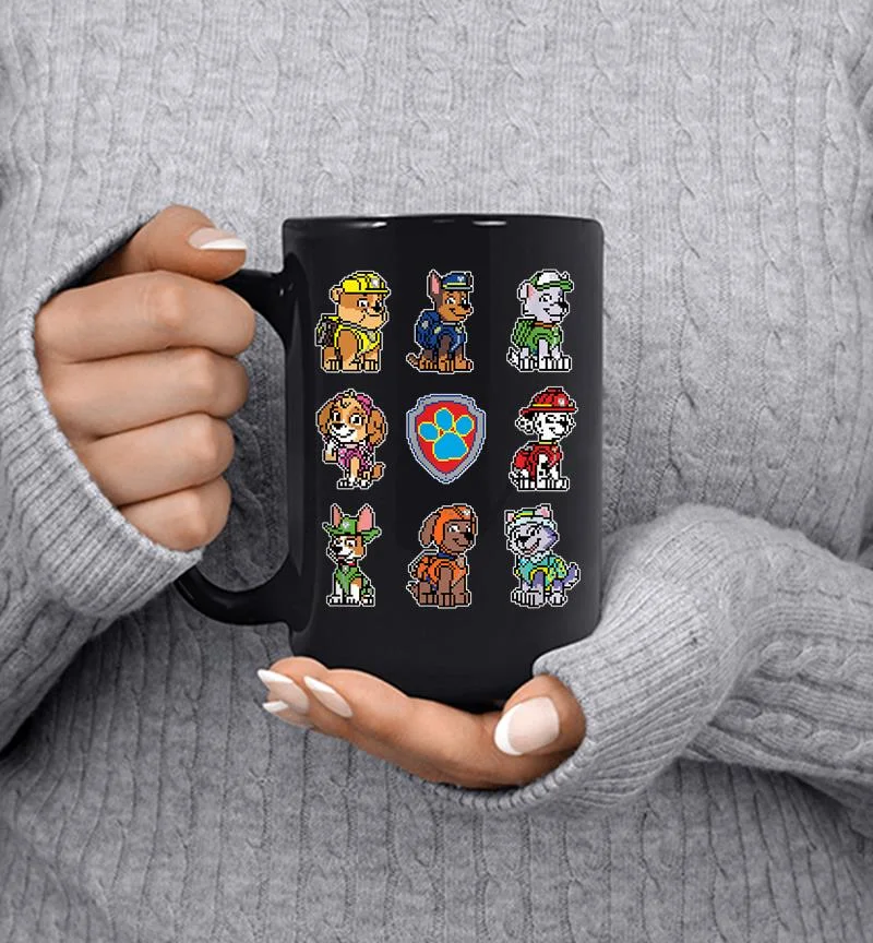 Paw Patrol 8 Bit Graphics With Group Mug