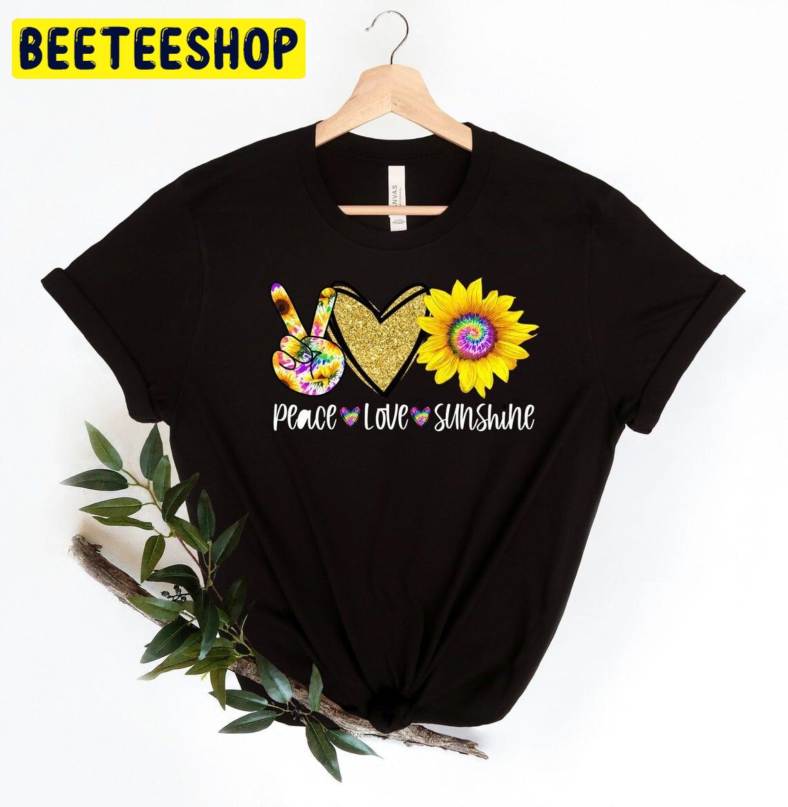 Peace Love Sunshine Tie Dye Sunflower Trending Unisex Shirt