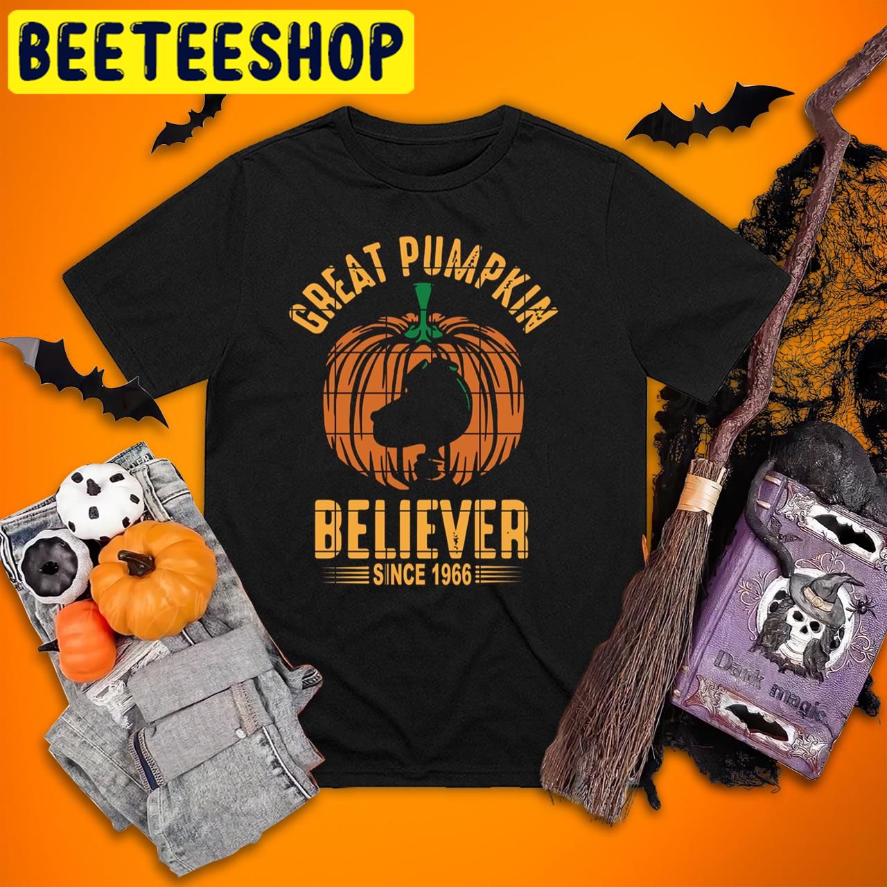 Peanuts Great Pumpkin Believer Since 1966 Charlie Brown Halloween Trending Unisex T-Shirt