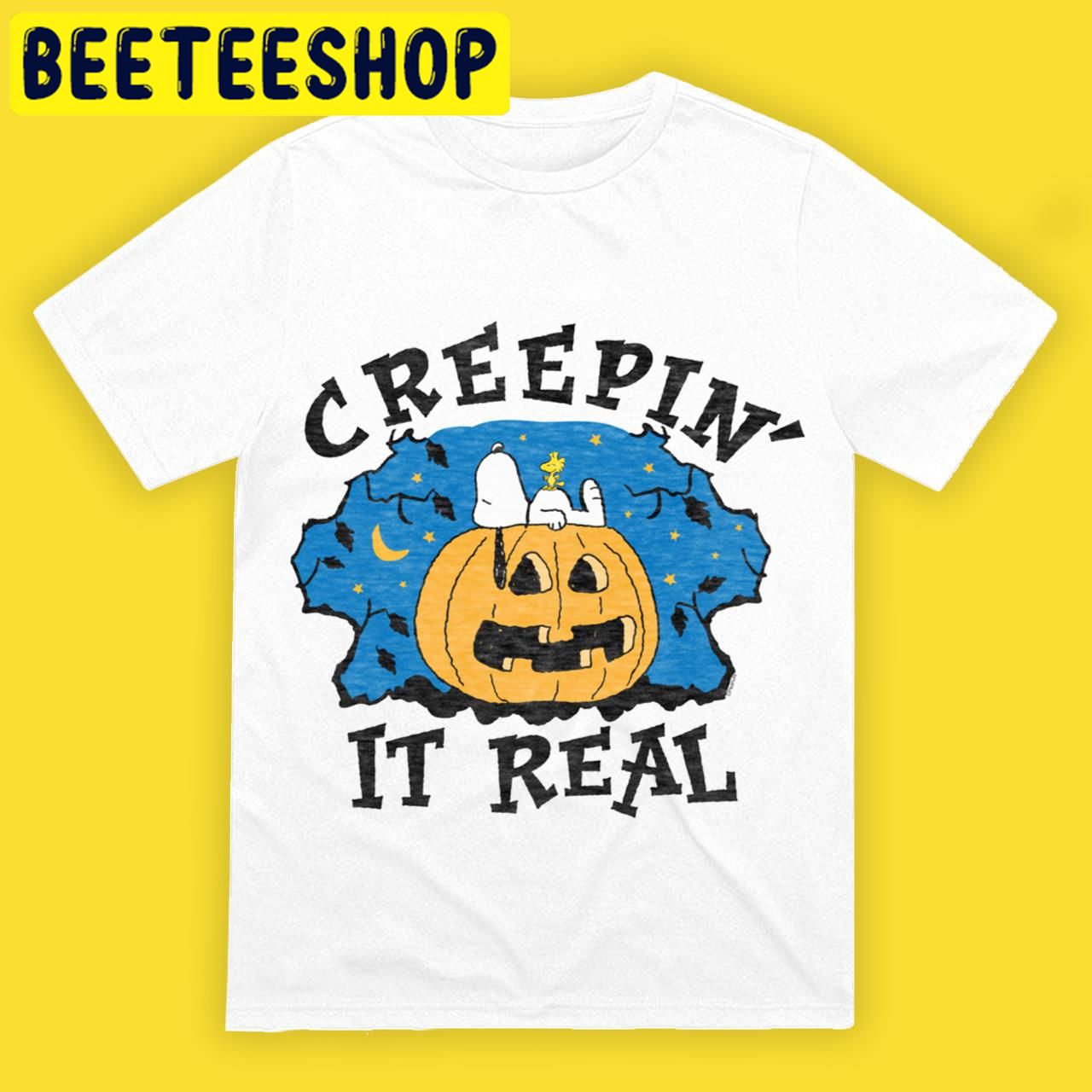 Peanuts Snoopy Creepin It Real Halloween Trending Unisex T-Shirt