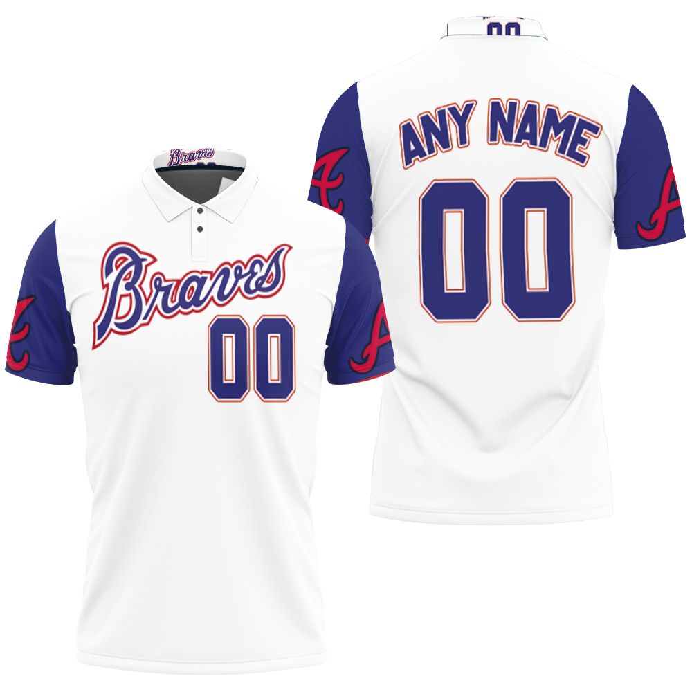 Personalized Atlanta Braves Any Name 00 2020 Mlb White And Blue Jersey Inspired Style 3D All Over Print Polo Shirt