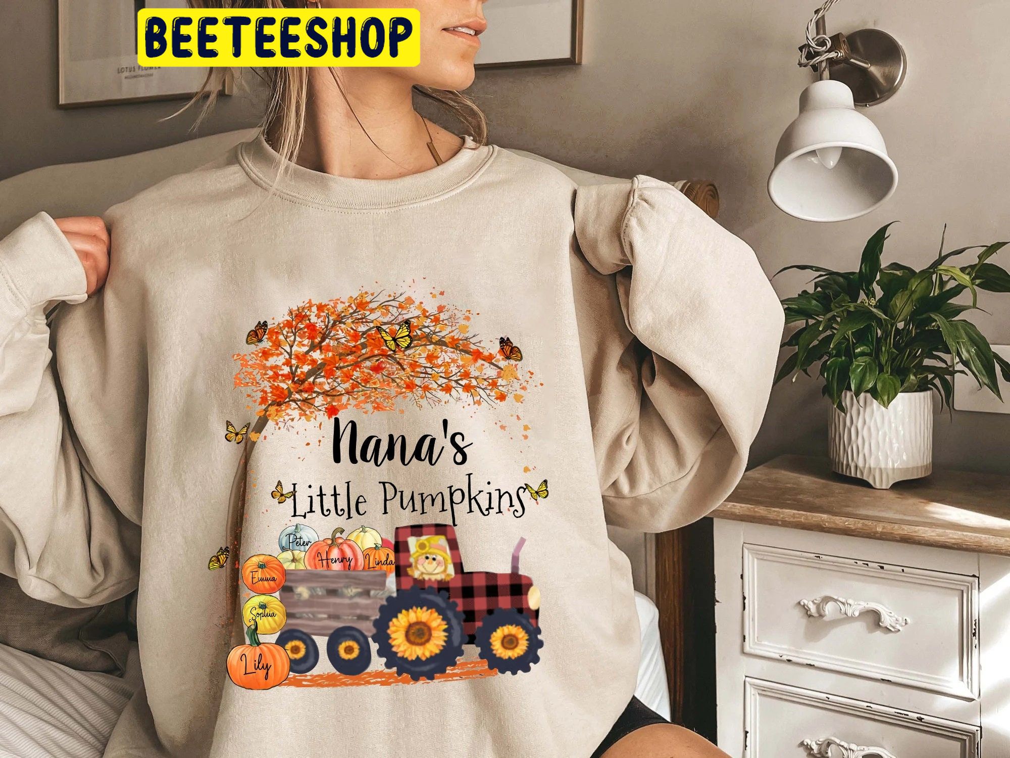 Personalized Nana Custom Nickname And Kidnames Autumn Fall Halloween Trending Unisex Shirt