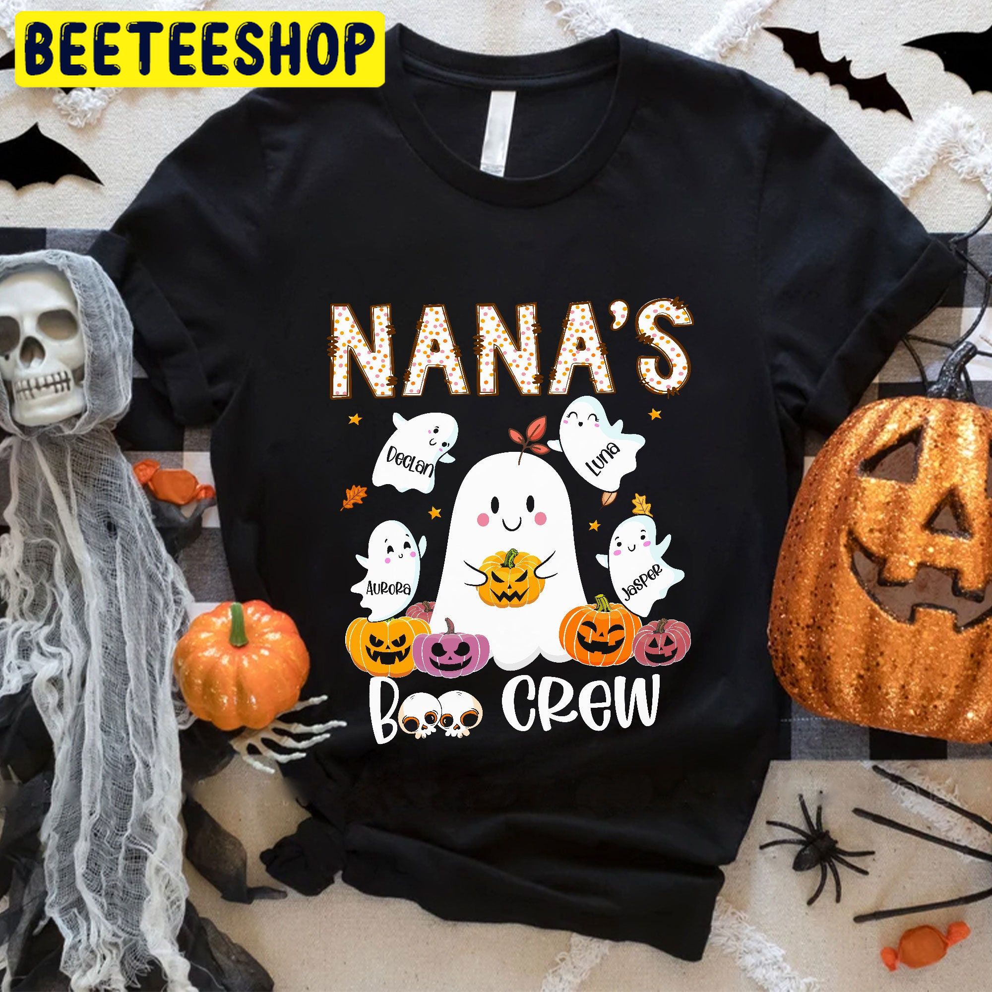 Personalized Nana’s Boo Crew New Custom Kids Names Trending Unisex Shirt