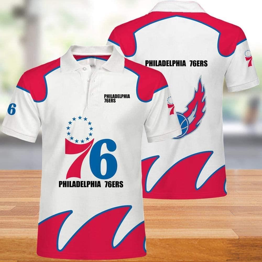 Philadelphia 76ers 3d Print Casual Summer Short Top Branding Trends 3D All Over Print Polo Shirt