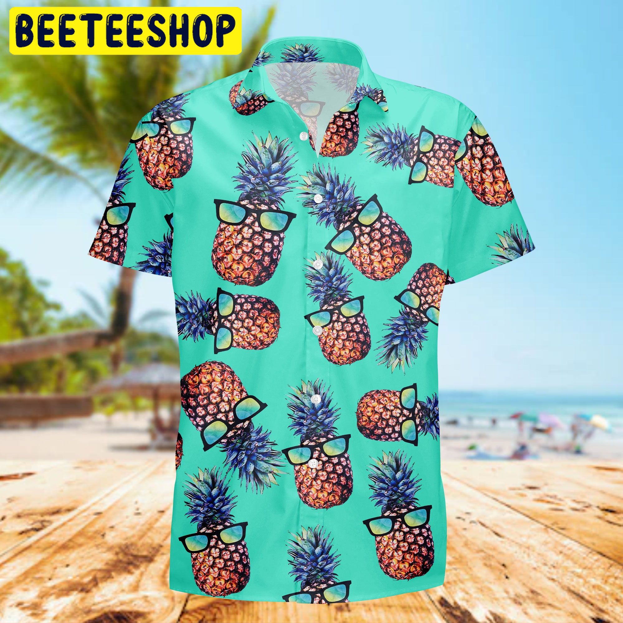 Pineapple Wear Sunglasses Tropical Trending Hawaiian Shirt