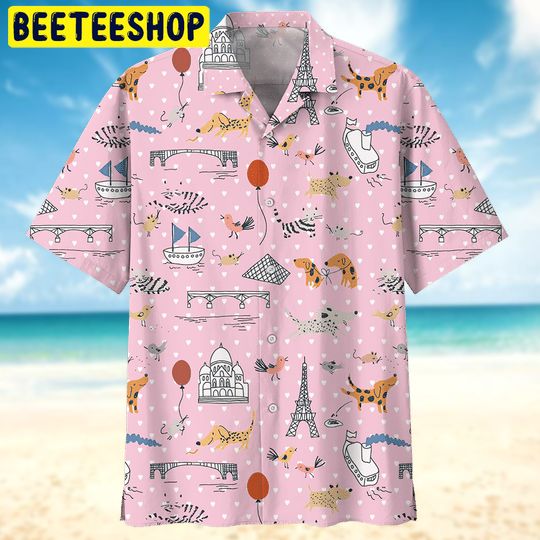 Pink Dachshund 3D All Over Printed Trending Hawaiian Shirt