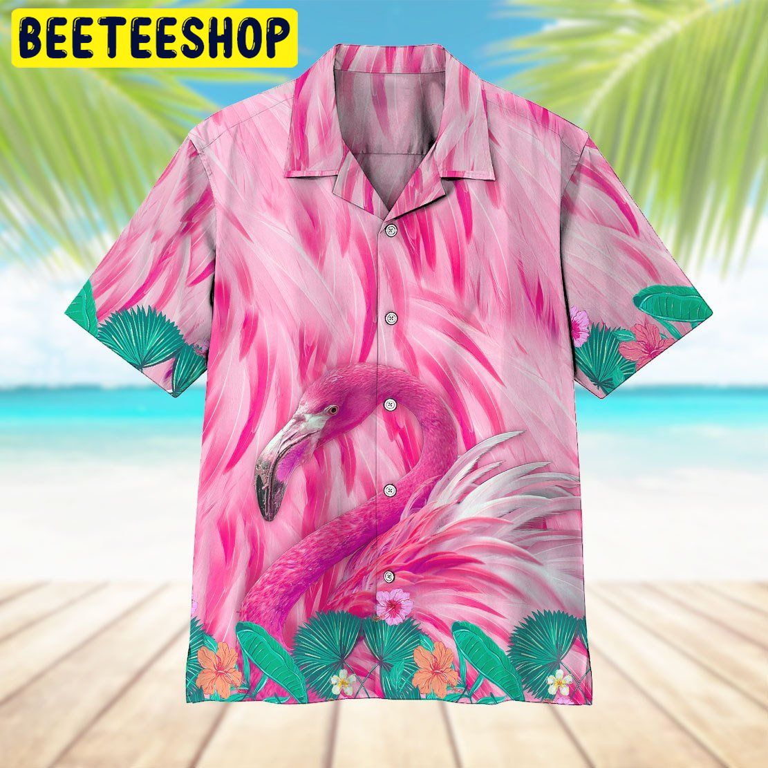 Pink Flamingo 3D All Over Printed Trending Hawaiian Shirt - Beeteeshop