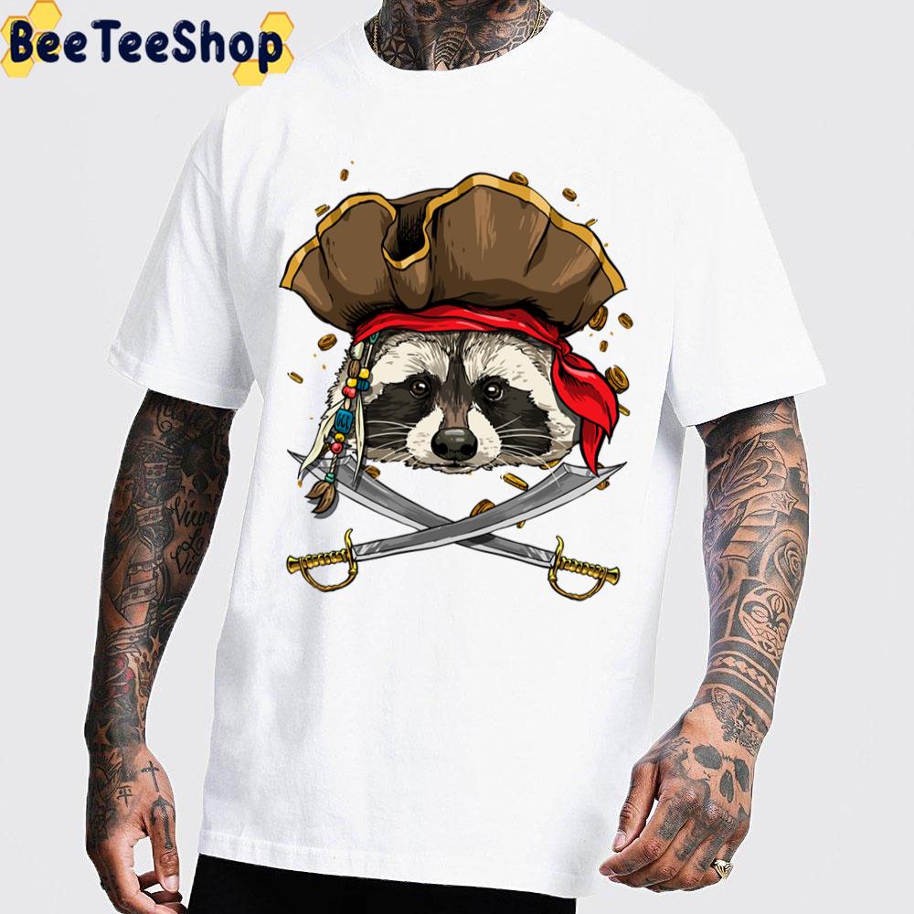 Pirate Raccoon Jolly Roger Halloween Trending Unisex T-Shirt