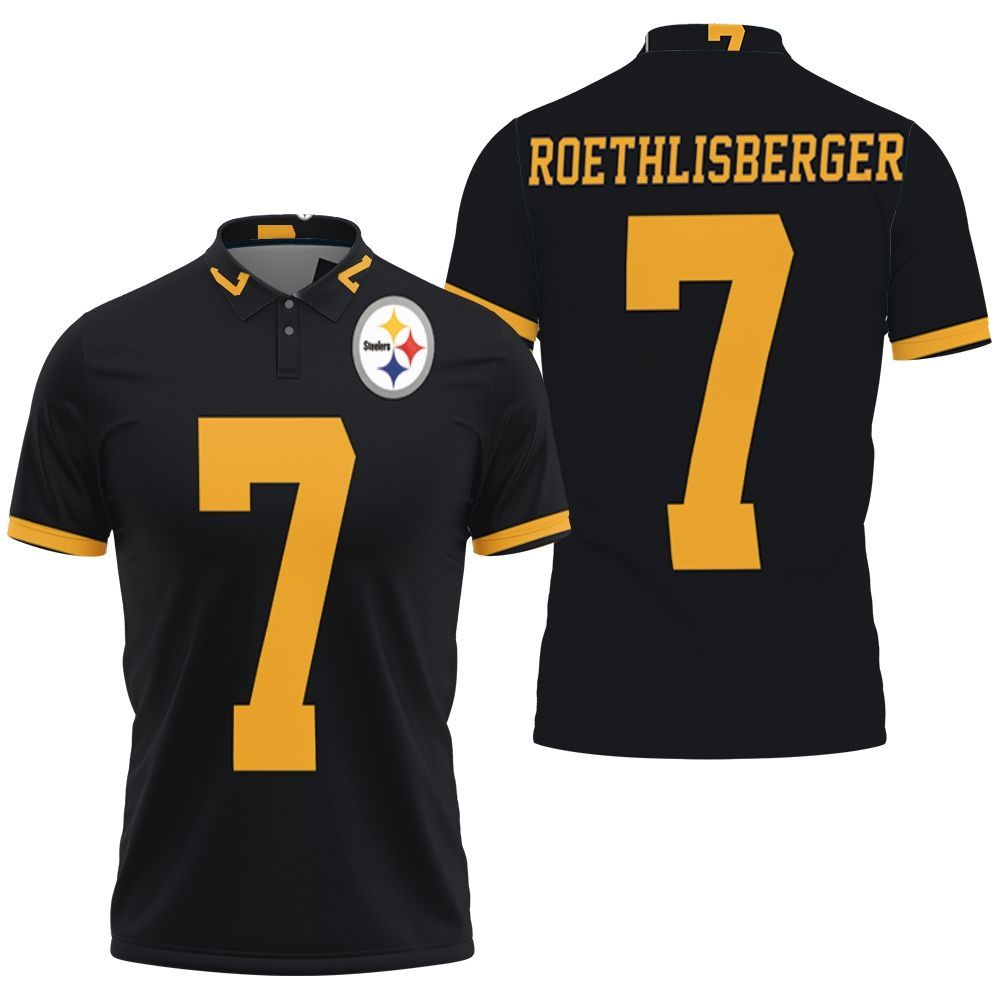 Pittsburgh Steelers Color Rush Limited Ben Roethlisberger Jersey Inspired 3D All Over Print Polo Shirt