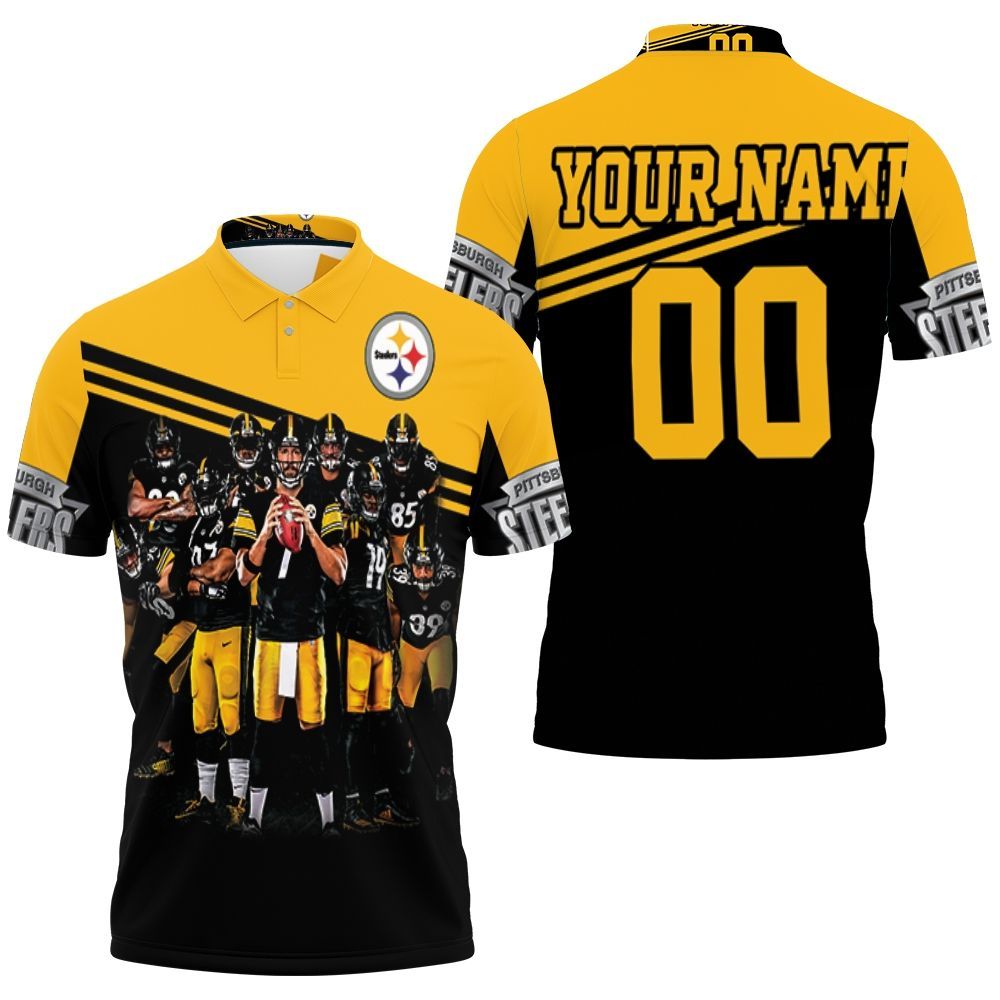 Pittsburgh Steelers Great Players Team Metal Steelers Jersey 2020 Nfl Season Personalized 3D All Over Print Polo Shirt