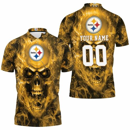 Pittsburgh Steelers Nfl Fan Skull Personalized 3D All Over Print Polo Shirt