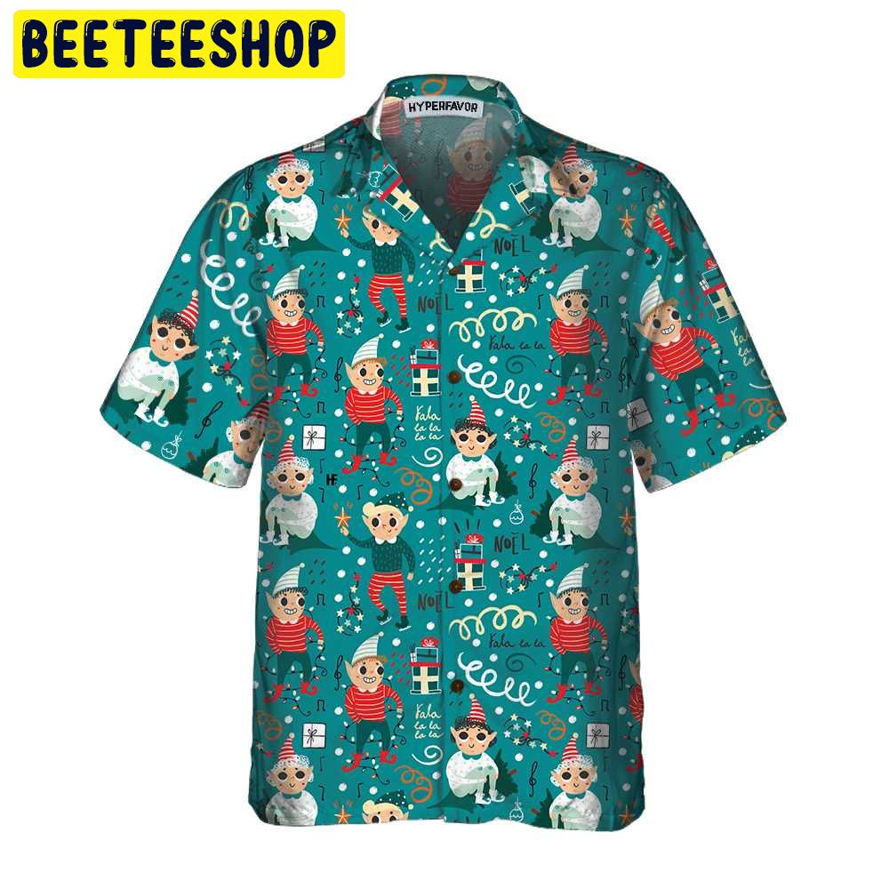 Playful Christmas Elves Trending Hawaiian Shirt