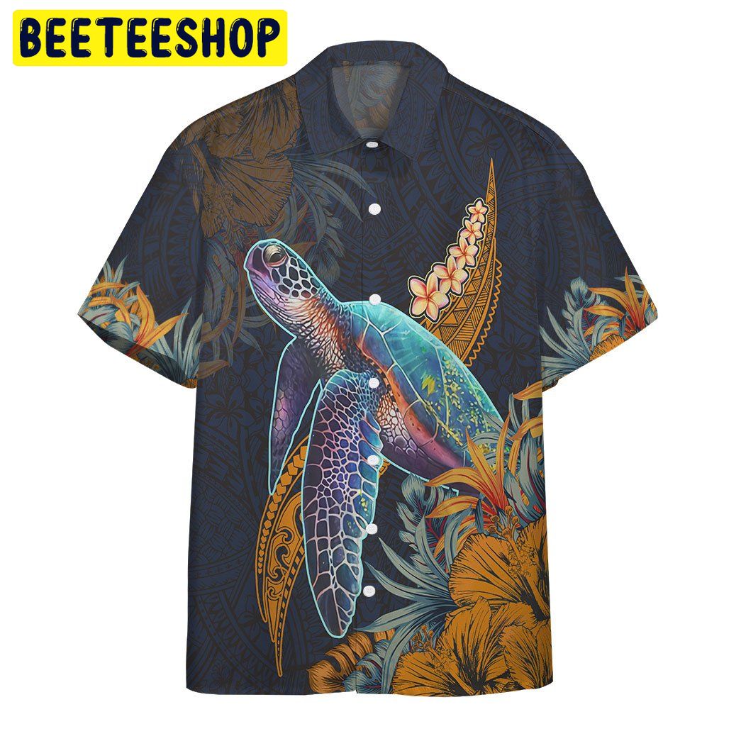 Polynesian Sea Turtle Hibiscus Combo Trending Hawaiian Shirt