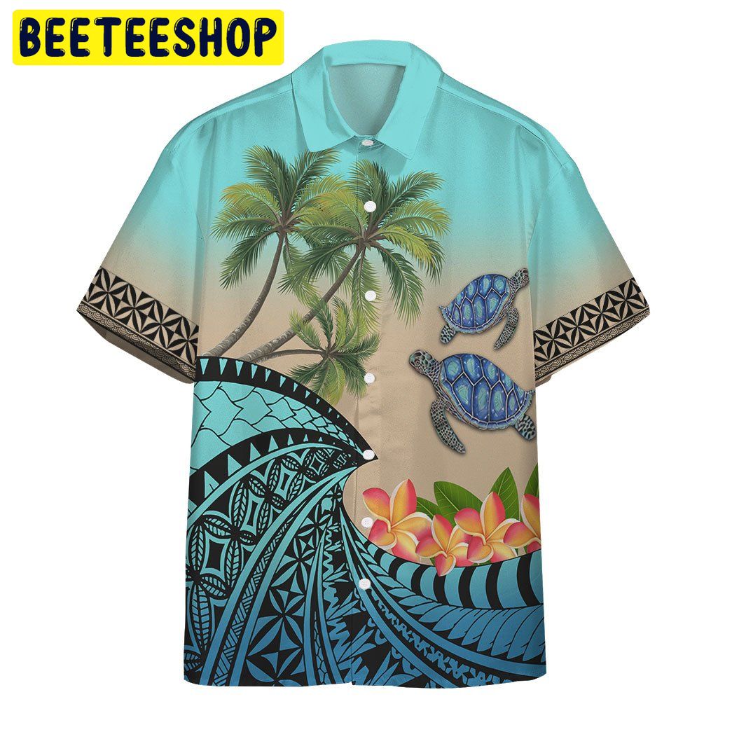 Polynesian Turtle Plumeria Combo Trending Hawaiian Shirt