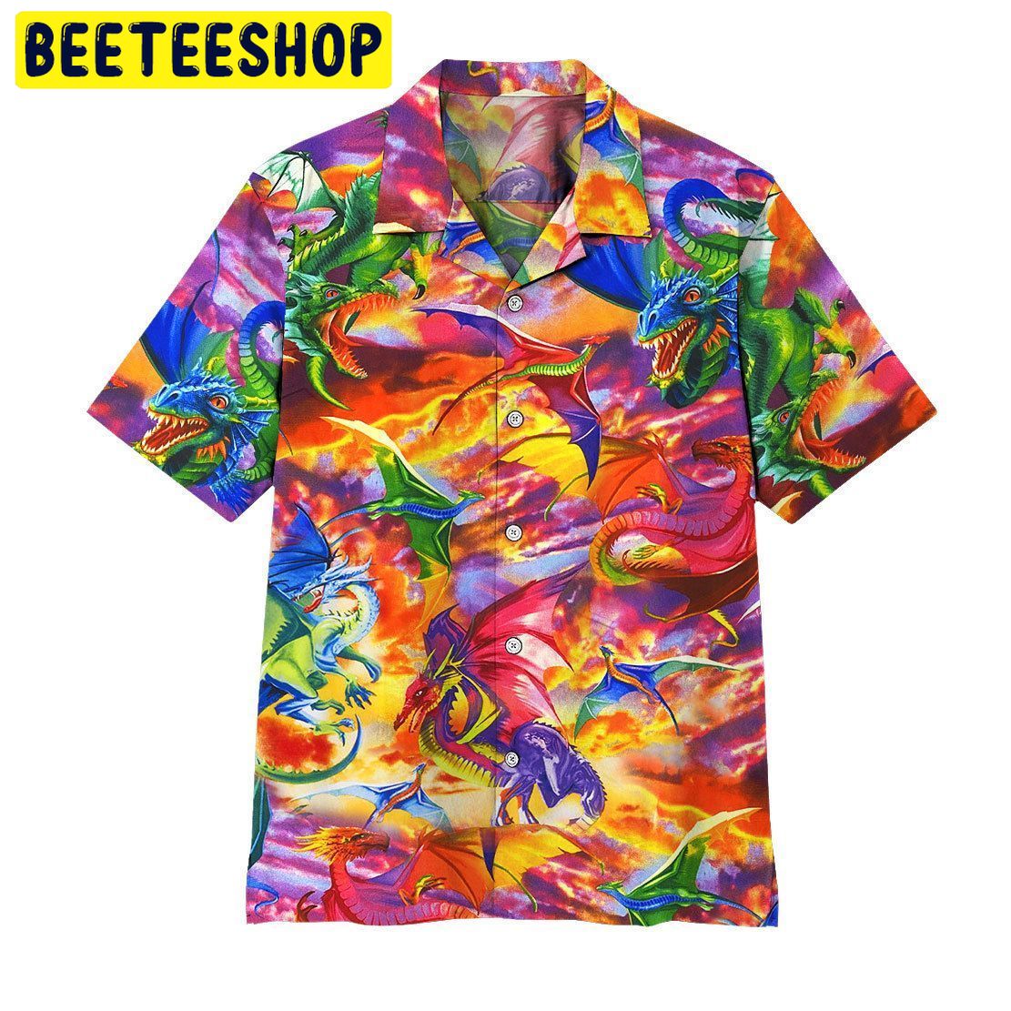 Pop Art Dragon Trending Hawaiian Shirt - Beeteeshop