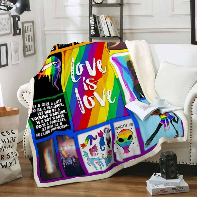 Pride Lgbt Love Is Love Comfy Sofa Throw Blanket