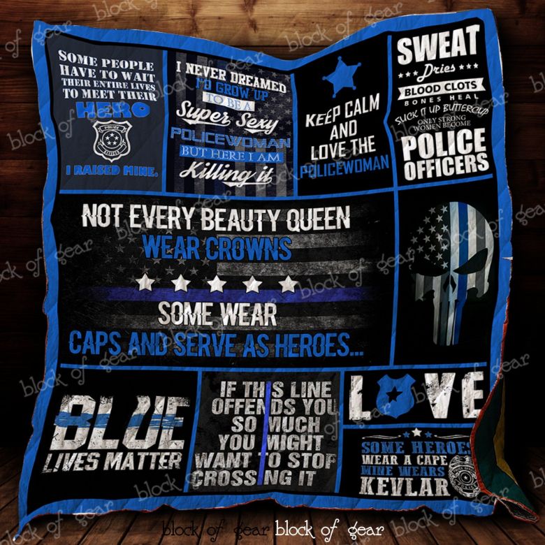 Proud To Be A Policewoman Quilt Blanket