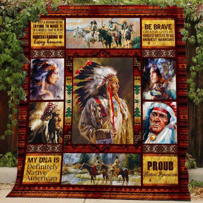 Proud To Be Native American Quilt Blanket Great Customized Blanket Gifts For Birthday Christmas Thanksgiving