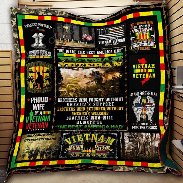 Proud Wife Of A Vietnam Veteran Quilt Blanket Great Customized Blanket Gifts For Birthday Christmas Thanksgiving