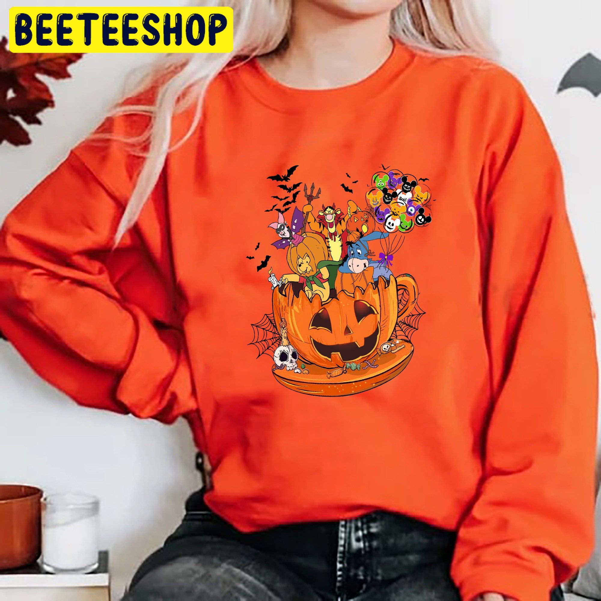 Pumpkin Cup Winnie The Pooh Halloween Trending Unisex Shirt