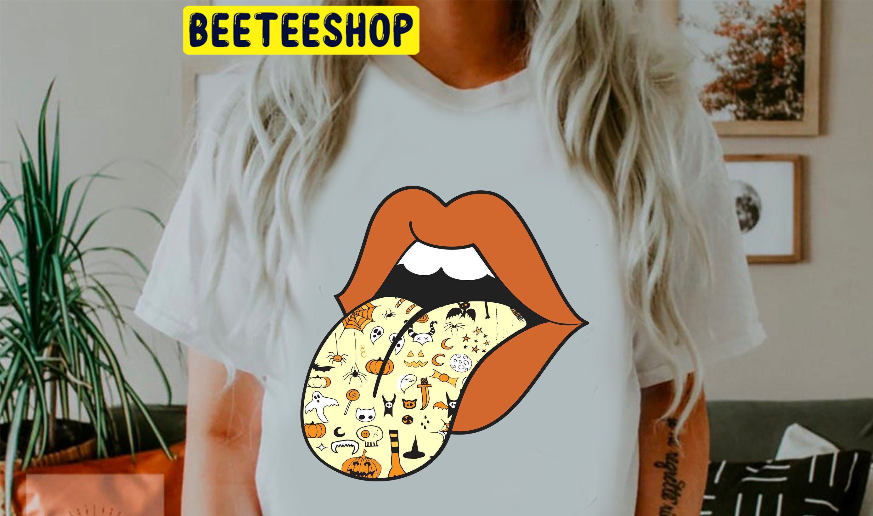 Pumpkin Lips Tongue Halloween Trending Unisex Shirt